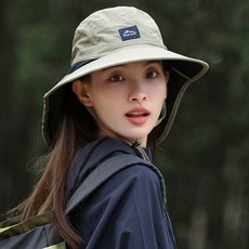 OMT 여성 자외선차단 벙거지 사파리 햇 등산 모자, 브라운