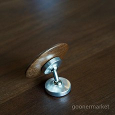 원목 커피머신 샷거울 에스프레소 추출 자석 바텀리스, 블랙월넛