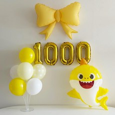 아기상어 천일 세돌 생일 파티 풍선 세트, 1세트