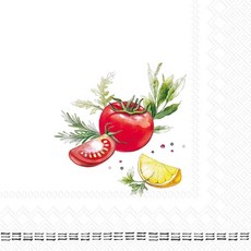 IHR Ideal Home Range 칵테일 냅킨 일회용 3겹 종이 파티 용품 12.7 x 12.7cm(5 x 5인치) 신선한 토마토 20개, IHR Ideal Home Range 칵테일 냅킨 일회