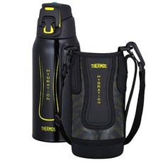 THERMOS 膳魔師 彈蓋式運動水壺, 黑色 黃色, 800ml, 1組