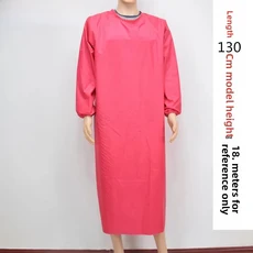 방수 내유성 긴 소매 앞치마 작업복 남여 산성 알칼리 애완 동물 미용실, 18 Large Rose Red