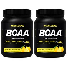 머슬웨이 BCAA 글루타민 타우린 헬스보충제 레몬맛, 2개, 600g