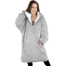 입는 담요 망토 후드 트레키 오버사이즈 스웨트셔츠 웨어러블 여성 지퍼 편안한 플리스 성인용