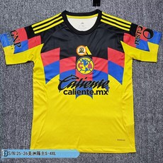 泰版美洲隊主場球衣 25-26賽季最新球迷版 運動透氣舒適足球服, 主場,L