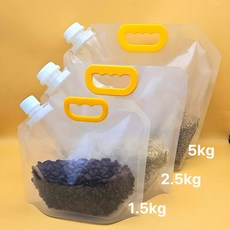 제이몰 곡물 저장 용기 손잡이 잡곡 보관 5팩 깔대기 세트 비닐팩 쌀 콩, 5개