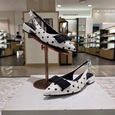 고세 땡땡이 리본 에나멜 스틸레토 슬링백 OZO6S025 화이트 2.5CM 3238716