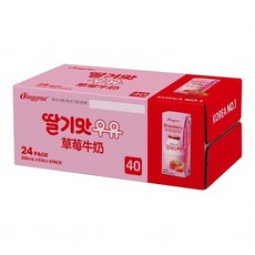 Binggrae 草莓牛奶 保久調味乳, 1個, 6入