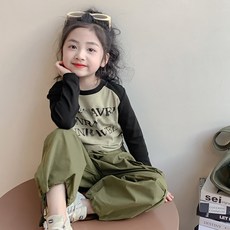 女童春裝套裝 時髦早春穿搭兒童工裝兩件套 韓係童裝