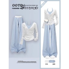 鬆弛感韓系減齡夏日穿搭三件套裝褲，ootd休閒女裝