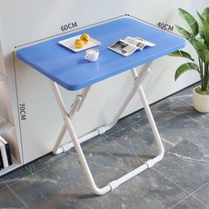 접이식 미니 소형 책상 컴퓨터 데스크 탁자 원룸 사이드, 0cm, 파란색 60x40x70