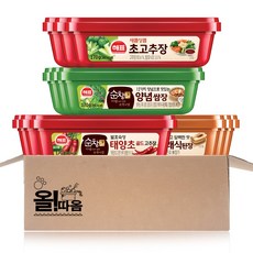 올따옴 해표 170g 태양초골드고추장+초고추장+재래식된장+양념쌈장 x 3개씩 캠핑기획, 1세트