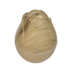 台灣本土 玫瑰木紋超聲波加溼器USB車載靜音臥室補水七彩漸變燈香薰機USB 小型 便携 功能, 玫瑰加溼器(淺木紋)