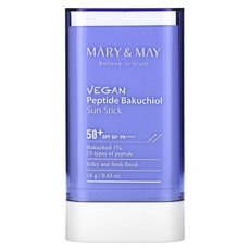 Mary & May 비건 펩타이드 바쿠치올 선스틱 SPF 50+ PA++++ 18g(0.63oz), 1개