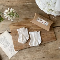 [오뜨베베] 신생아 양말 베이직 2종 세트 (생후~100일)