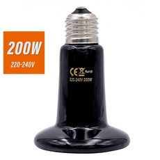 발열전구 온열 열등 반려동물 파충류 열 램프 그늘 적외선 세라믹 방출기 닭 도마뱀 거북이 Brooder 뱀 닭장 히터 가드, 200W lamp