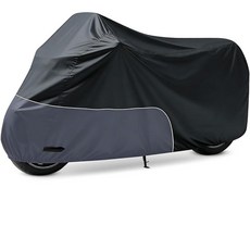 미국출고 평점4.5+ 223738 오토바이 커버 243.8cm(96인치) Relfection 스트립 포함 할리 데이비슨 야마하 혼다 스즈키 가와사키와 호환 전천후 방, Grey