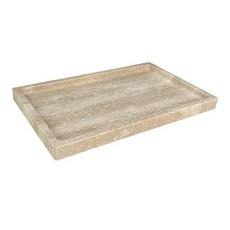 OAIQNUJ 천연 석회화 스톤 향수 트레이 24.9cm x 15cm(9.8인치 x 5.9인치) 대리석 화장대 트레이 욕실/주방/커피 테이블용, 대리석 트레이-베이지 석회화