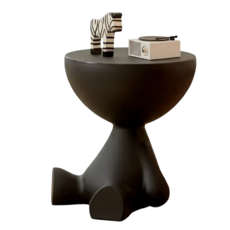 마일드하우스 귀여운 인형모양 수납 미니 협탁 테이블, 블랙