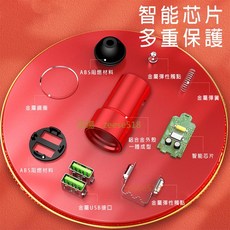 雙USB智能芯片多重保護車載充電器 ABS阻燃材料 鋁合金外殼 車載快速充電, 红色, 737紅