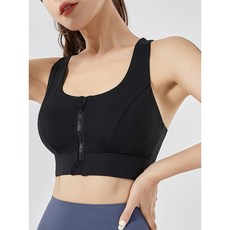 지퍼 앞클로징 하이서포트 스포츠 브라