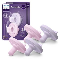 Philips 아벤트 수디 쪽쪽이 0-3개월용 그린 4팩 (SCF190/41) 155275, 핑크/퍼플