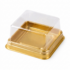 고이담100P 세트 투명 사각 화과자 월병 떡 두쫀쿠 포장 용기 PET 케이스, 100개, 사각 대형 골드