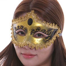 베네치아가면 파티가면 무도회가면 할로윈 골드블랙, 단품, 1개