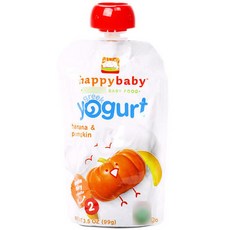 Happy Baby 어린이 식품 그릭 요거트 99g, 바나나 & 호박, 1개