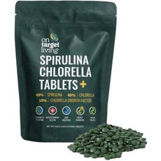 On Target Living Spirulina Chlorella + CGF | 1000 Supergreen Tablets | Vegan | Support | High in P, On Target Living Spirulina Chl, 1개