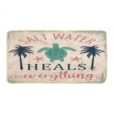 ETYZE Welcome 도어 매트 여름 실내 도어매트 바다 장식 바닷물 치유 Everything Turtle 76.2 x 40.6cm(30 x 16인치) 미끄럼 방지 고무, 1개