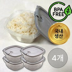 주로아 따끈집밥 전자레인지 용기 국내산 냉동 밥 소분, 내추럴 그레이, 4세트