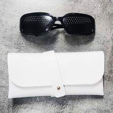 안경케이스 안경파우치 스포츠형 핀홀안경 화이트 풀세트 케이스, 1개