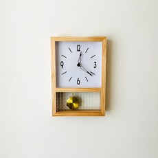 마츠리센 무소음 괘종시계, 체크(원목)