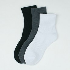 여성 두꺼운양말 중목 무지 등산양말 국산 고급 면 3켤레, 혼합 3켤레