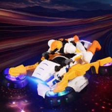 변신 오토바이 장난감 LED 조명 음악 자동주행 회전 작동완구 어린이 선물 유아, 1개, 상세페이지 참조