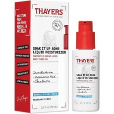 THAYERS 타이어스 80시간 액체 보습제 흡수 히알루론산과 눈송이가 함유된 페이스 피부과 전문의가 정상 피부부터 건조 피부까지 피부 관리 테스트 2.5온스, 2.5 Fl Oz (Pack of 1)