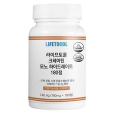 라이프토콜 크레아틴 모노 하이드레이트, 180정, 1개