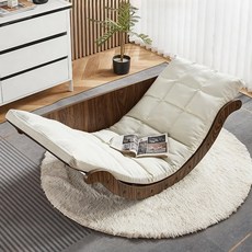 가정용 리클라이너 1인용 소파 안락의자 다기능 특색 사이드 테이블, 호두색+베이지색