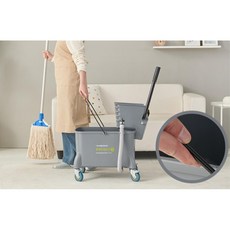 청소업체 이동식바퀴 세척편한 밀대탈수기 학교 청소도구 오피스텔 바닥청소용 베란다청소, 1개