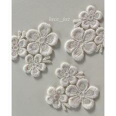 꽃송이 레이스 자수 모티브 패치 홈패브릭 의류 데코