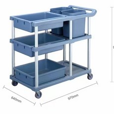 업소용 다용도 카트 룸서비스 호텔 레스토랑 병원 뷔페 운반 그릇 트럭 음식 주방 카트 수거, U. 3 개의 분지와 2 개의 배럴이있는 홍보, A., 1개, 1개