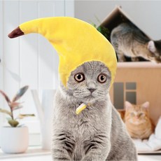 반려동물 파티촬영 착용 소품 바나나 장식 모자