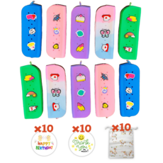 레몬라이프 실리콘필통 구디백 답례품 포장세트, 10개, 혼합