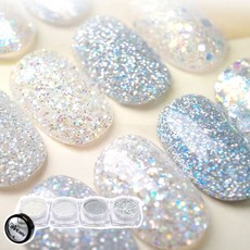 다이아미 실버 네일글리터 샤인이지 오로라실버 시리즈 4종세트, 1개