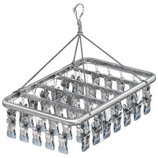 鋁合金曬襪架 曬襪子衣夾 台灣24h出貨 360度旋轉 無痕多夾晾衣架, 太空銀