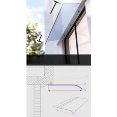투명 처마 캐노피 지붕 테라스 차양막 비가림막 플라스틱, 400x400 투명 상단가장자리설치