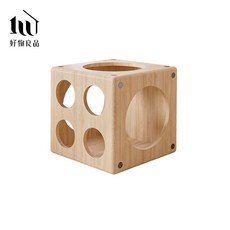 【好物良品】實木寵物貓隧道貓迷宮置物箱 - 單元式貓玩具 貓隧道 貓迷宮 置物架 收納 絨毛玩具收納, 1個, 四圓(超取店到店運送數量只能一個)
