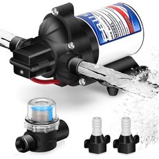RV 펌프 교체용 2088-422-144 12V 3.3GPM 다이어프램 워터 45Psi 1/2MNPT 연결 또는 기타 급수 용도에 적합, RV 펌프 교체용 2088-422-144 12V 3.3