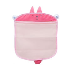 韓式卡通掛袋 浴室卡通收納袋 洗澡玩具收納袋 浴室掛袋 收納網 掛袋 浴室掛網 網袋 浴室收納網, 粉色兔子, 1個